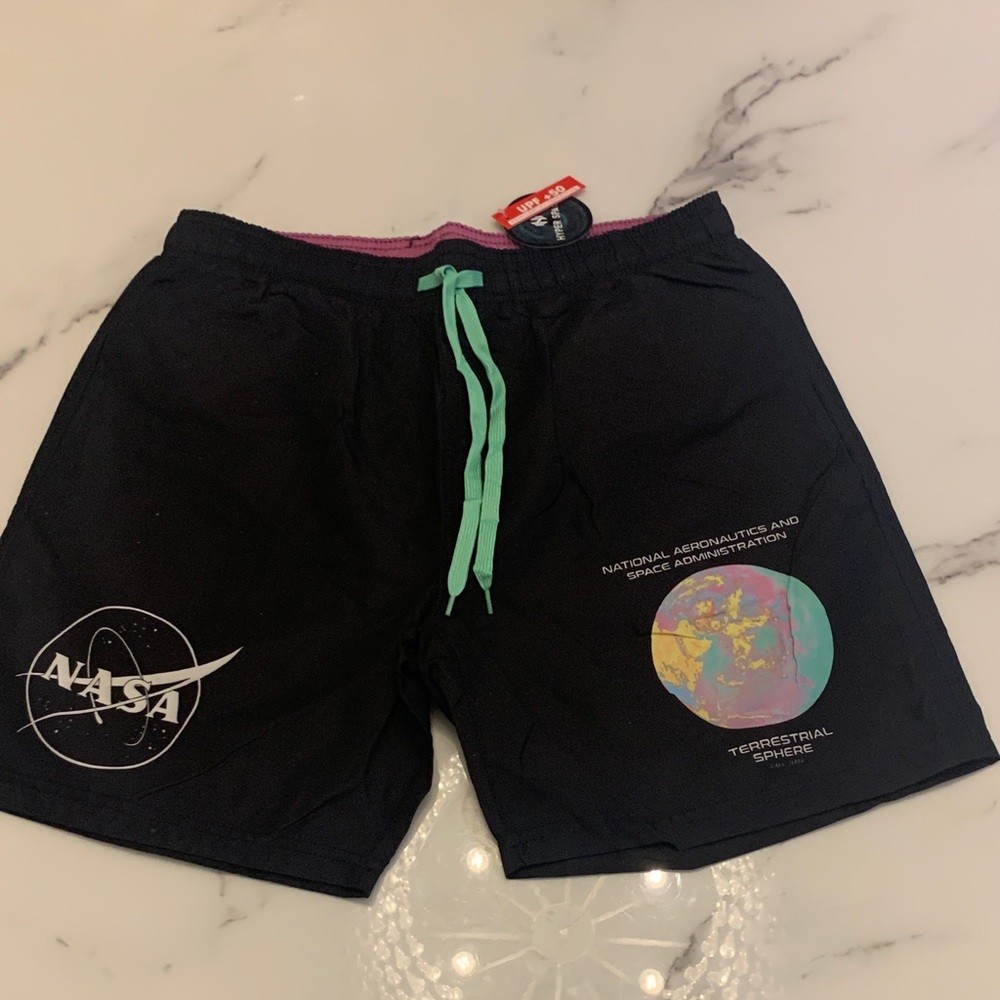 NASA Black Men's Athletic Shorts
